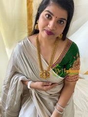 Premium AD Stone Pendant Lakshmi Haram-Ghungroo-G5940