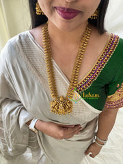 Premium AD Stone Pendant Lakshmi Haram-Ghungroo-G5940