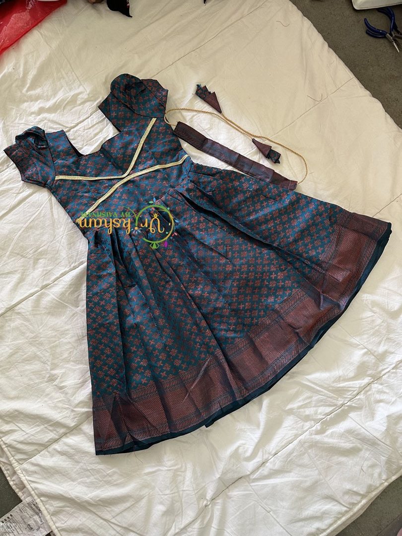 Sulphate Blue Indian Traditional Dress for Girls - Girls Gown -VS927