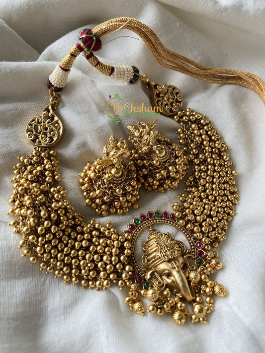 Temple Choker Neckpiece -Ganesha -G862