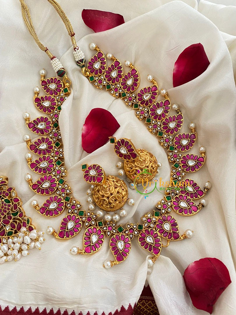 Precious Jadau Kundan Removable Pendant Neckpiece-J300