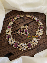 Red Victorian Diamond Short Neckpiece -VV997