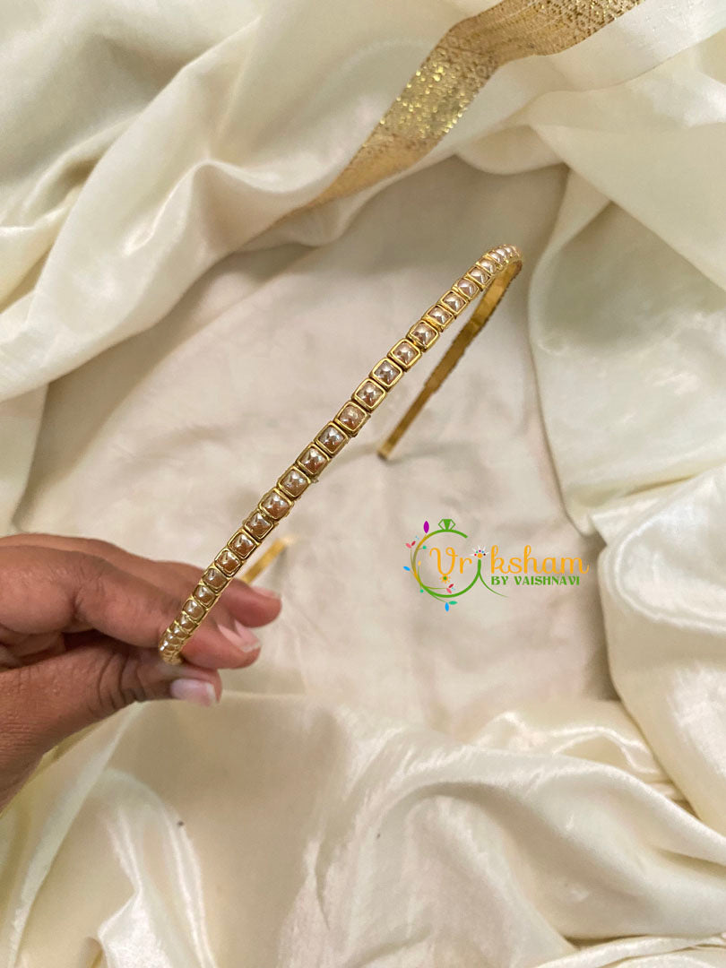 Handmade Kundan Head Band - Squares Head Band -H410
