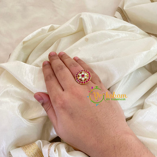 Precious Jadau Kundan Finger Ring-J1100