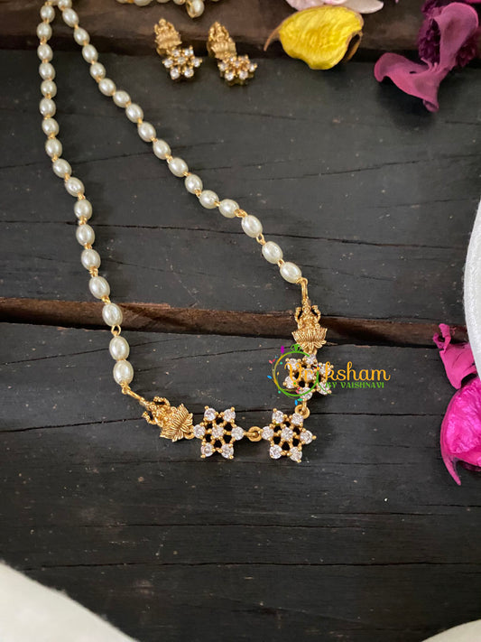 Fancy Pearl Star Pendant Chain Neckpiece -G9455