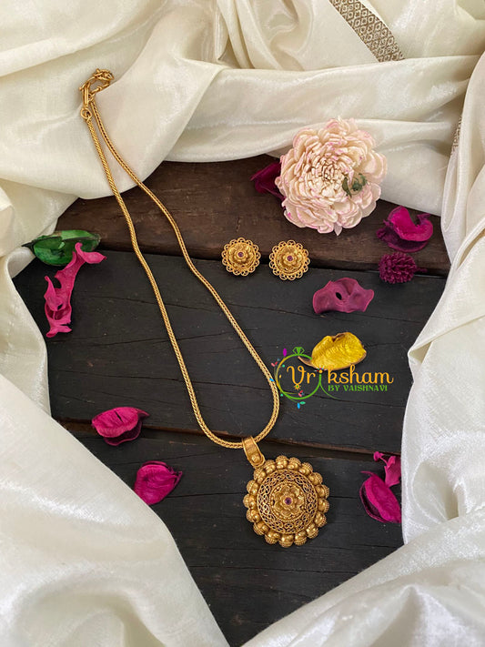 Floral Pendant Chain Neckpiece -G9457