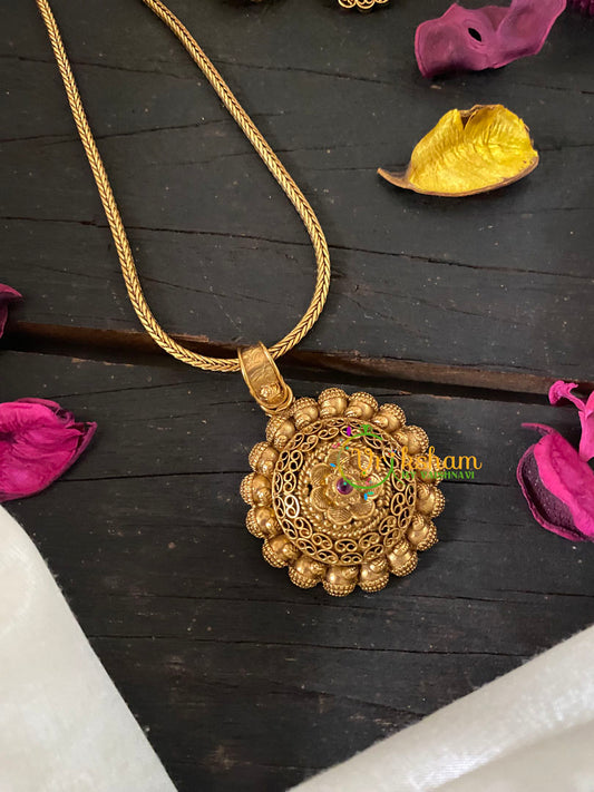 Floral Pendant Chain Neckpiece -G9457