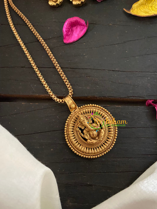 Temple Ganesh Pendant Chain Neckpiece -G9459