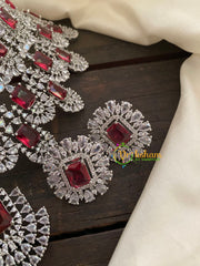 Red Stone Kiara Advani Bridal Choker Set- American Diamond Bridal Set -G7901