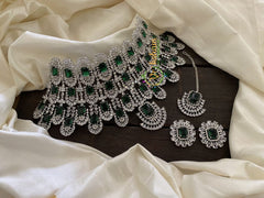 Emerald Kiara Advani Bridal Choker Set- American Diamond Bridal Set -G7903