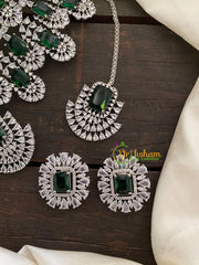 Emerald Kiara Advani Bridal Choker Set- American Diamond Bridal Set -G7903