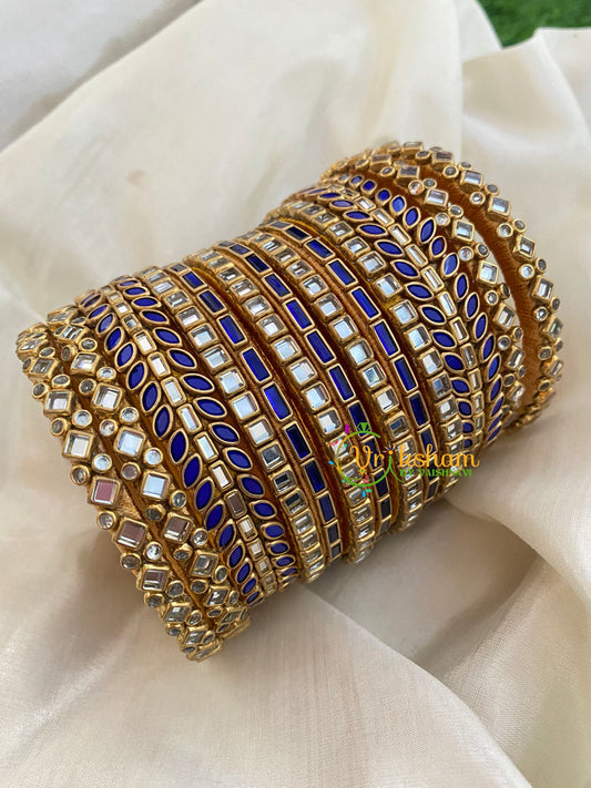 Blue Silk Thread Kundan Bridal Bangle-G4796