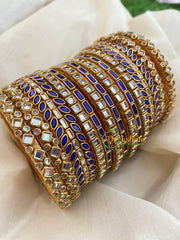 Blue Silk Thread Kundan Bridal Bangle-G4796