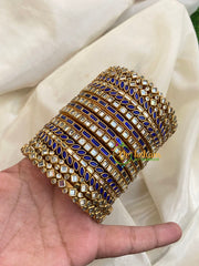 Blue Silk Thread Kundan Bridal Bangle-G4796
