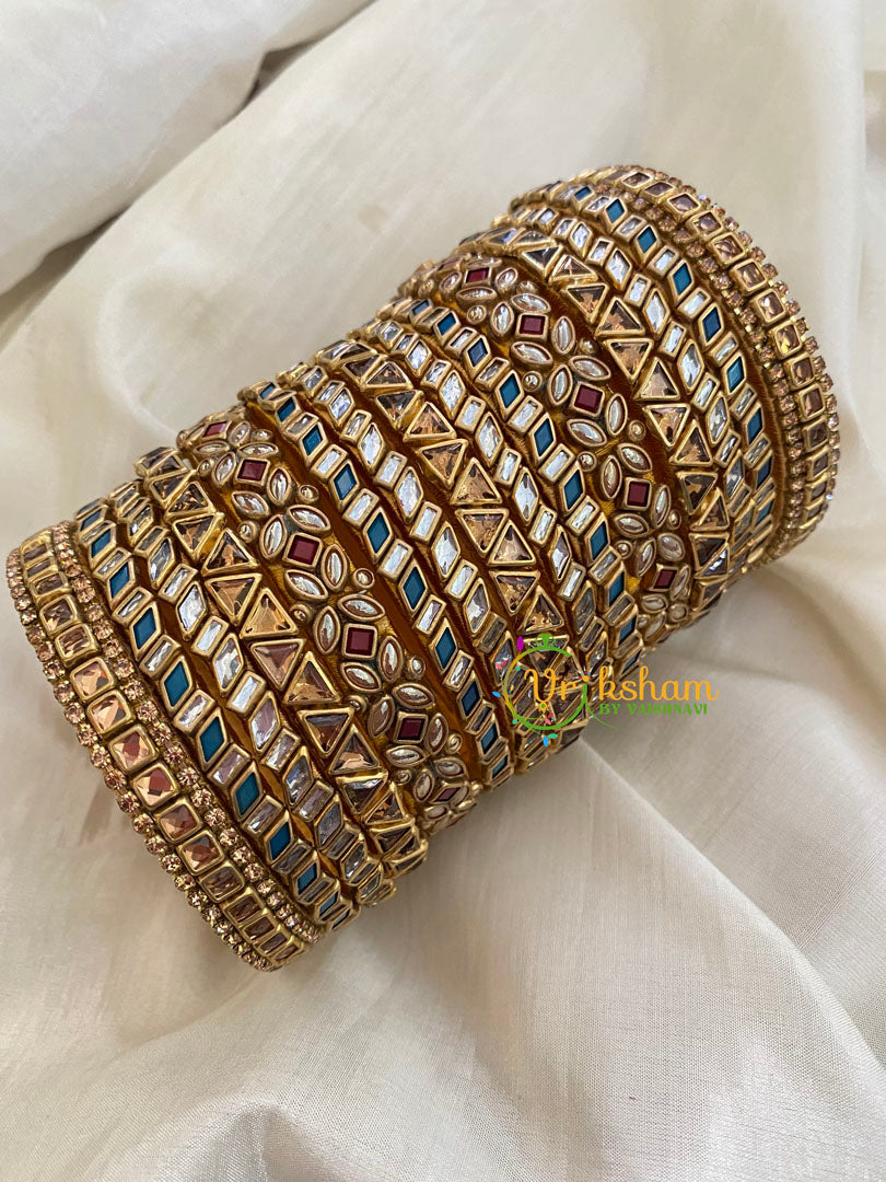 Silk Thread Gold Kundan Bridal Bangle-G4794