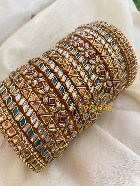 Silk Thread Gold Kundan Bridal Bangle-G4794