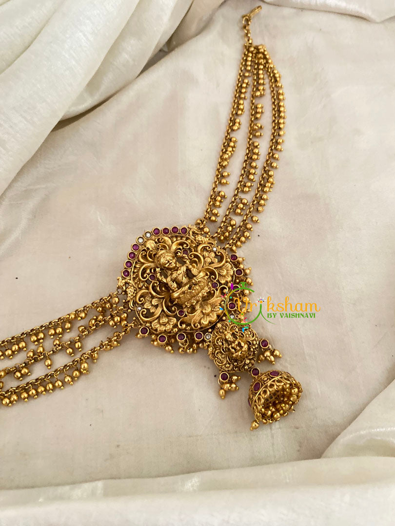 Premium Lakshmi Jada Bun Billai with Maatil -Bridal Bun Jhumka Jada Billai -Red-G9514