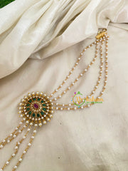 Premium Jada Bun Billai with Maatil -Bridal Bun Jada Billai -Green Red-G9493