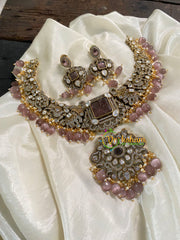 Pastel Brown Victorian Diamond Short Neckpiece -VV555