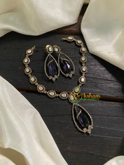 Deep Purple Victorian Diamond Pendant Neckpiece -Bullet -VV537