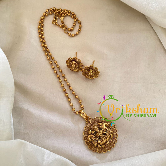 Gold Look Alike Lakshmi Pendant Chain Neckpiece -G9450