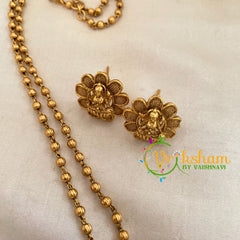 Gold Look Alike Lakshmi Pendant Chain Neckpiece -G9450