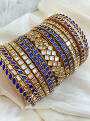 Blue Silk Thread Kundan Bridal Bangle-G4784