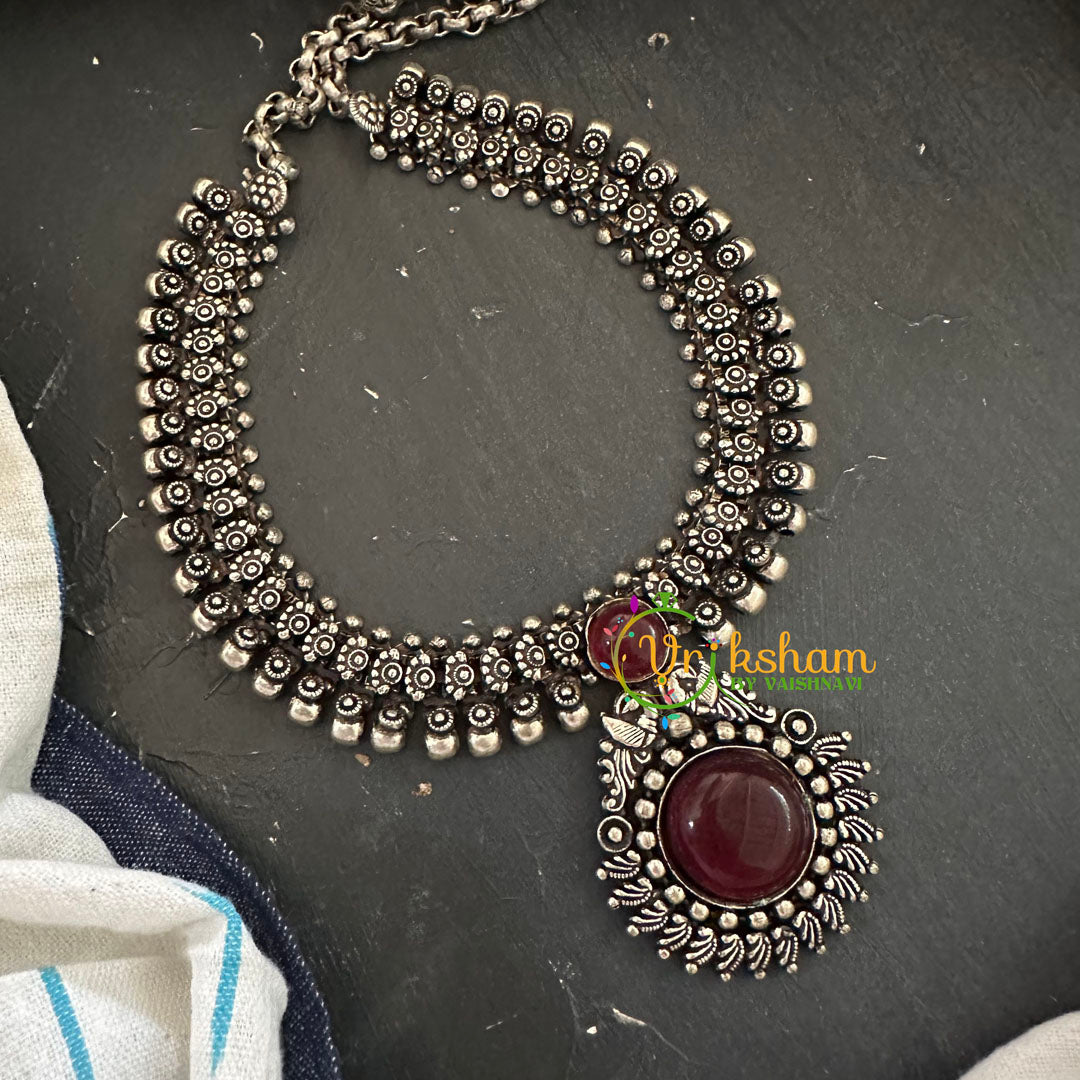 Oxidized Kolhapuri Short Neckpiece-S686