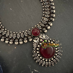 Oxidized Kolhapuri Short Neckpiece-S686