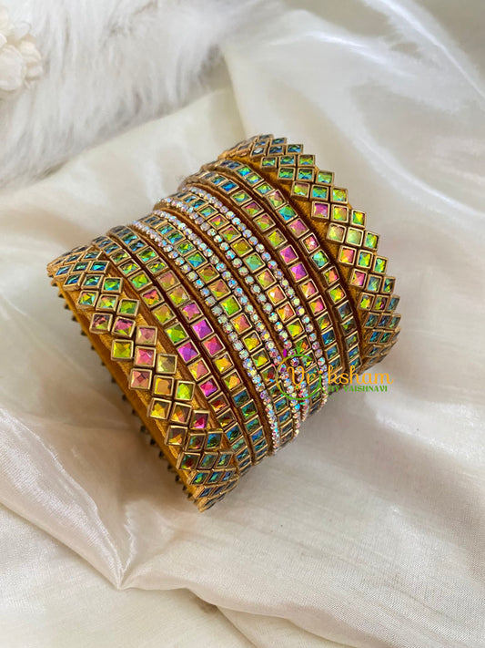 Silk Thread Kundan Bridal Bangle-Unicorn-G4779