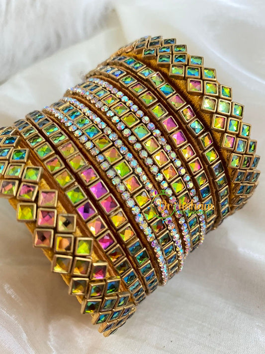 Silk Thread Kundan Bridal Bangle-Unicorn-G4779