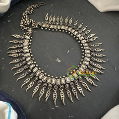 Oxidized Kolhapuri Choker Short Neckpiece-S687