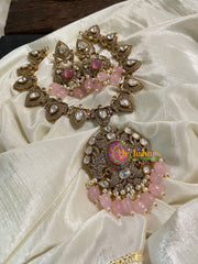 Pastel Pink Victorian Diamond Short Neckpiece -VV547