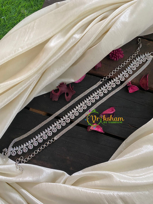 American Diamond Hip Chain-Pastel Pink-Thoran-G3862