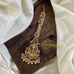 Premium AD Stone Lakshmi Maang Tikka -Cluster Pearl-G10545
