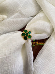 Precious Jadau Kundan Finger Ring-Green Floral-J1510