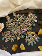 Pastel Green Victorian Diamond High Neck Choker-VV261