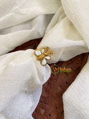 Precious Jadau Kundan Finger Ring-White Butterfly-J1523