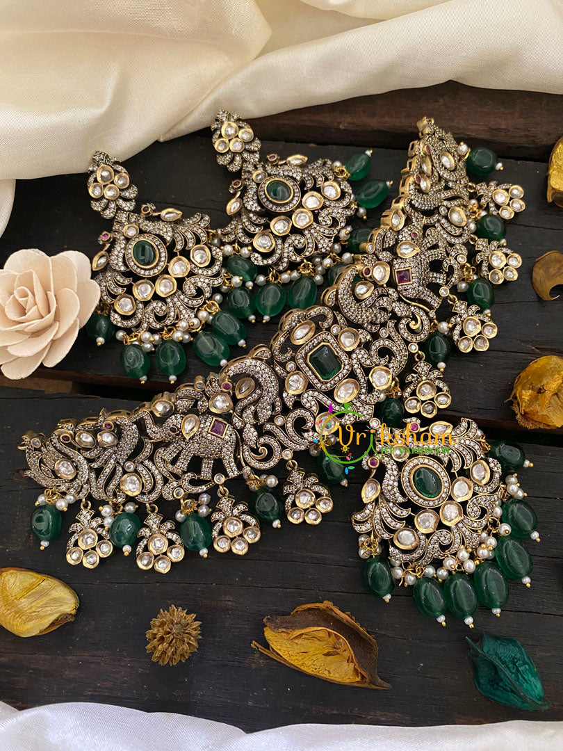 Green Victorian Diamond High Neck Choker-VV260