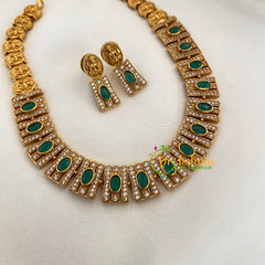 Premium AD Stone Short Neckpiece-Red Green-G6333