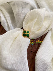 Precious Jadau Kundan Finger Ring-Green 4 Petals-J1534