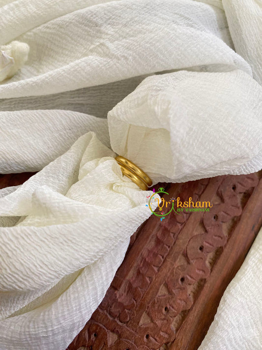 Precious Jadau Kundan Finger Ring-White Lotus 3-J1541