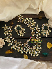 Green Victorian Diamond Short Neckpeice -VV226
