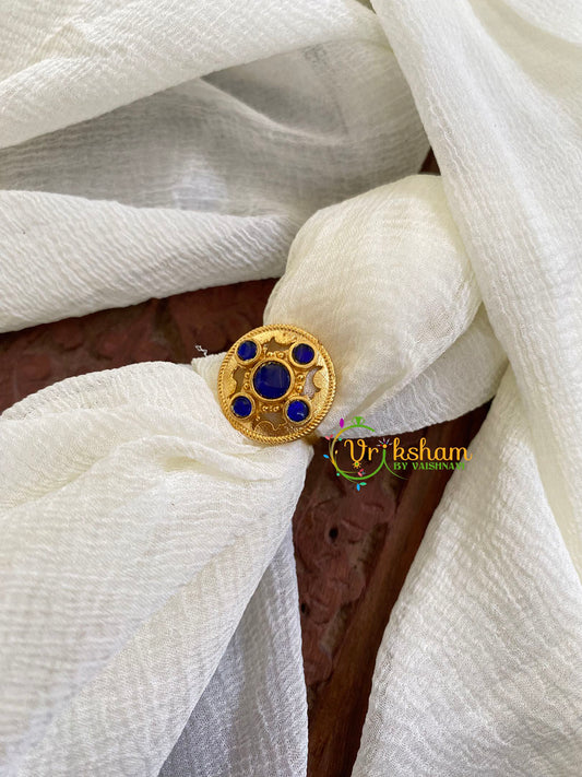Precious Jadau Kundan Finger Ring-Blue Chakra-J1542