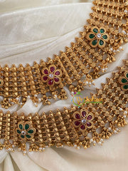 Gold Look Alike Bridal Anklets-Floral-G3912