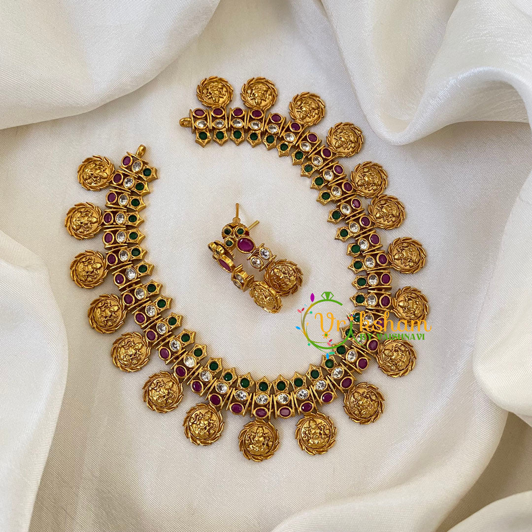 Lakshmi Coin Choker Short Neckpiece-G6346