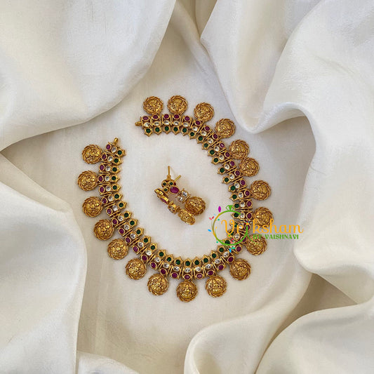 Lakshmi Coin Choker Short Neckpiece-G6346