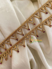 Elegant Gold Look Alike Thin Anklets- V Chain -G3904