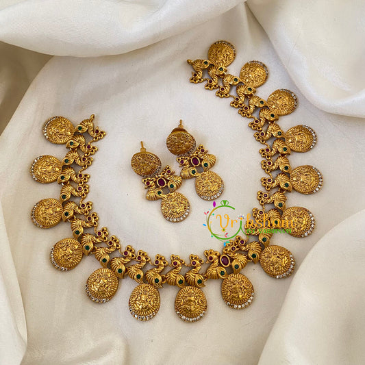 Lakshmi Coin Choker Short Neckpiece-G6350