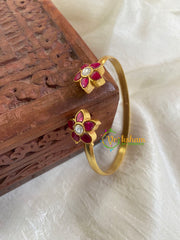 Precious Kundan Jadau Kada Bangle-Red-J693